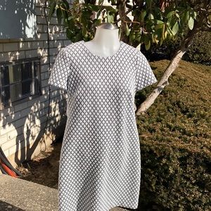 Calvin Klein dress size 8 short sleeves length midi black and white color